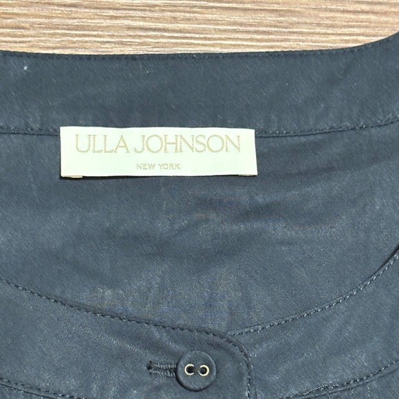 Ulla Johnson Black Cotton Tiered Button Front Dress Size 14 - Picture 2 of 10